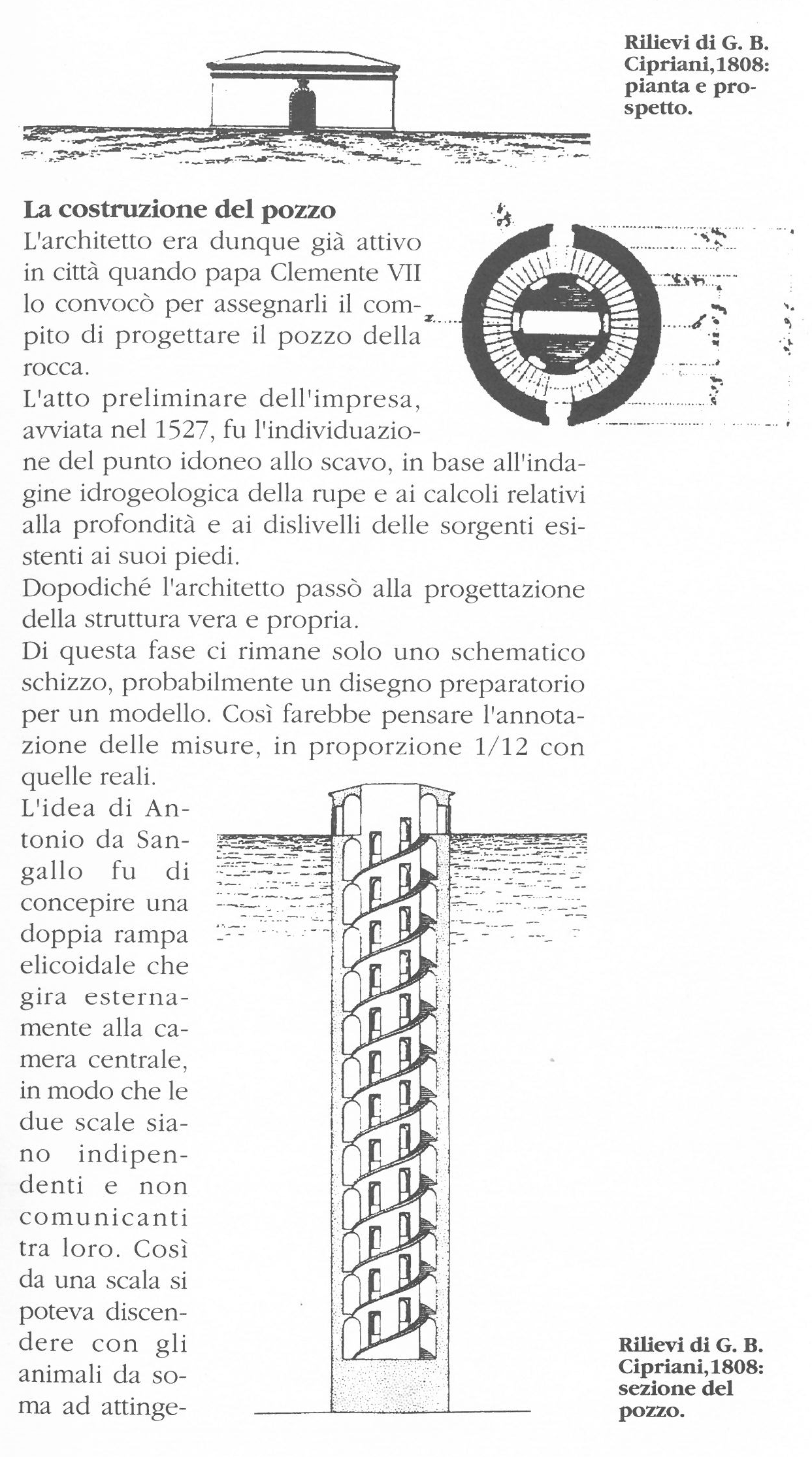Vista verticale del Pozzo di San Patrizio — scala elicoidale interna