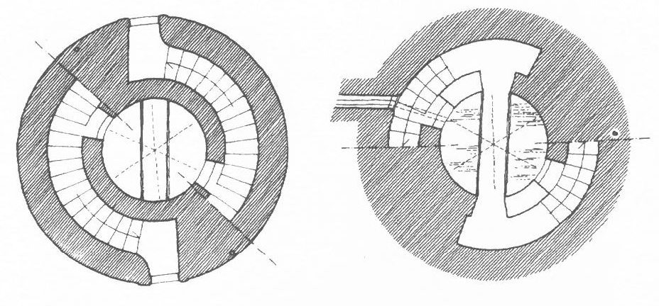 Schema architettonico del Pozzo di San Patrizio — pianta e sezione di Antonio da Sangallo